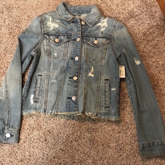 Bethany Mota Jackets & Blazers - Womens New Distressed Jean Jacket W Graphics Sz S